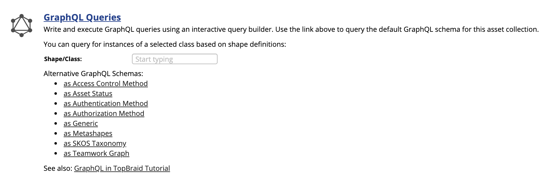 TopBraid EDG GraphQL Queries Page