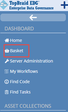 TopBraid EDG Navigation Bar with Basket Highlighted