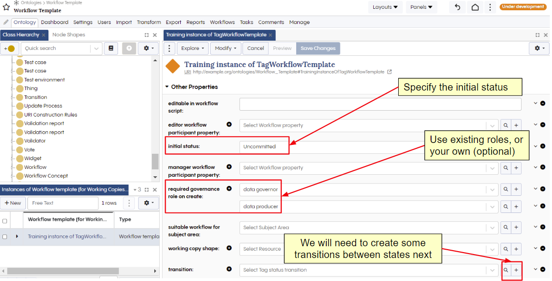 Configure the initial state