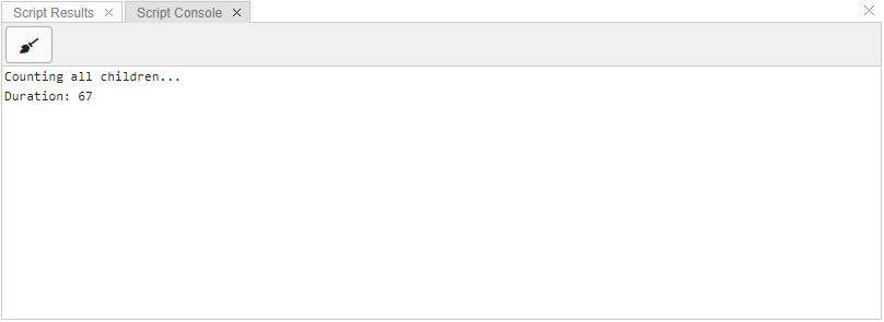 A screenshot of the Script Console panel