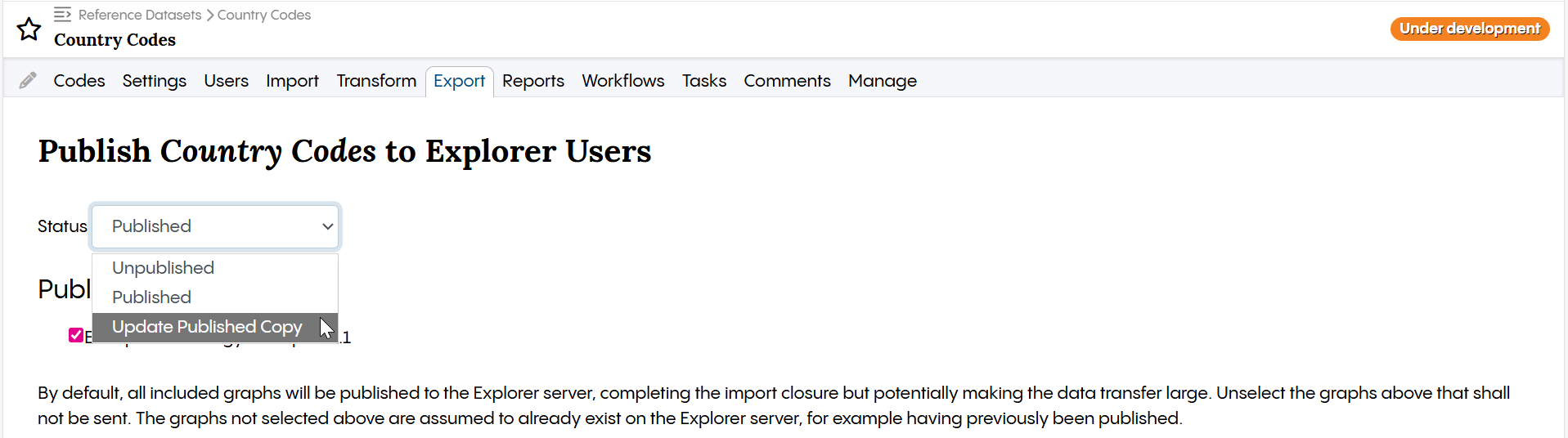 Update Published Copy - Country Codes for Explorer Users