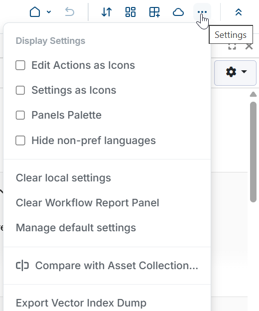Editor-wide Configuration Settings Dropdown